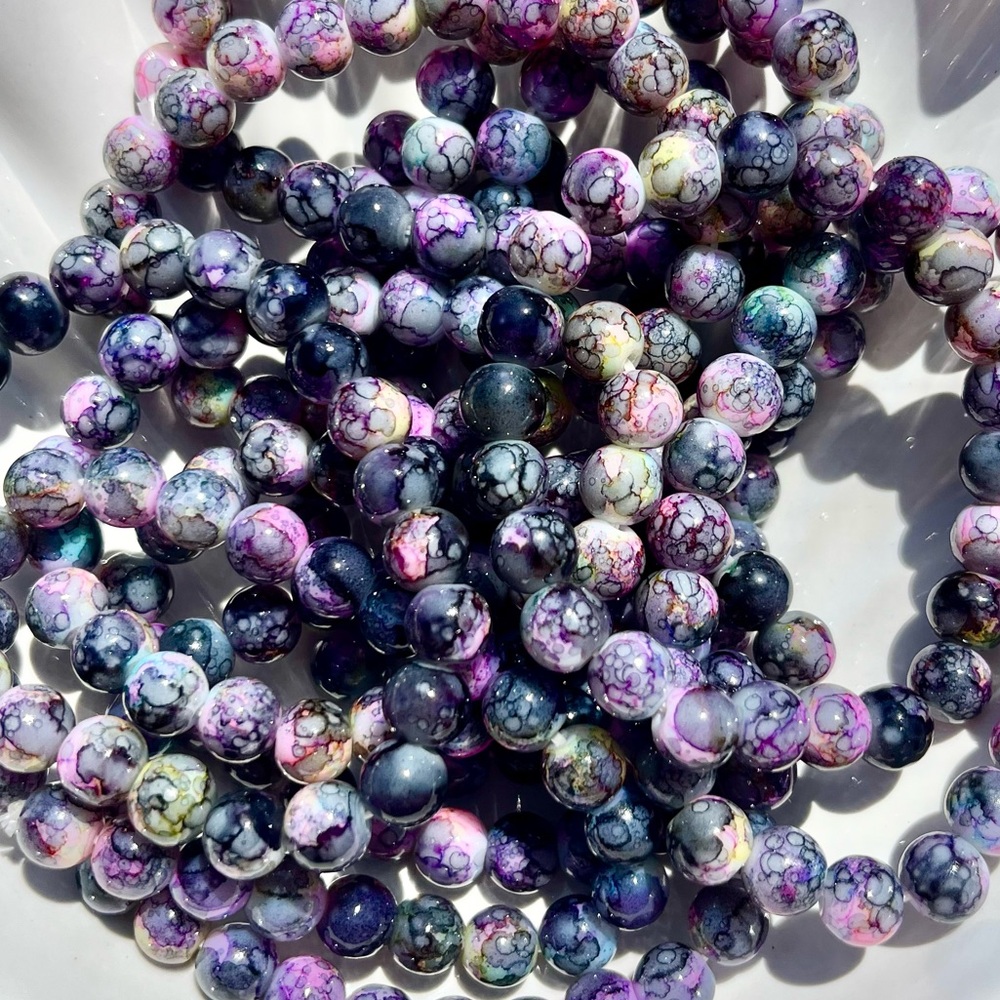 Blueberry Cheesecake glass beaded bracelets NWOT